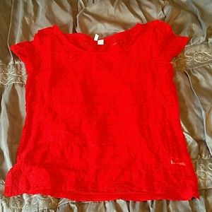Red lace shirt