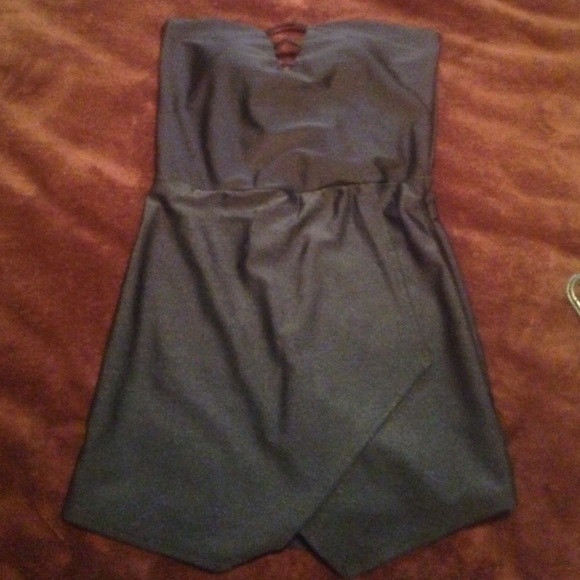 Black strapless Romper