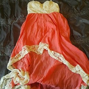 Pink and white dress