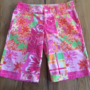 Lilly Pulitzer patchwork madras Bermuda shorts