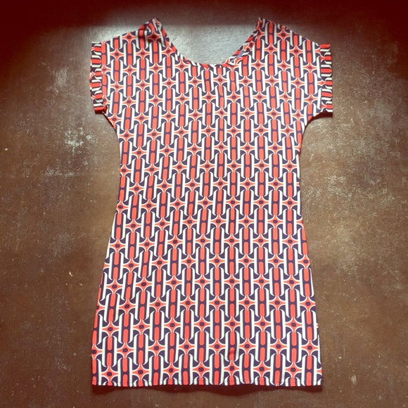 Orange and Navy slip dress