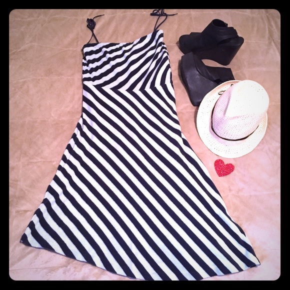 A/X Striped Asymmetrical Dress - Picture 1 of 4