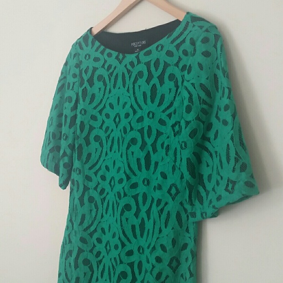 Sale! Green lace overlay dress