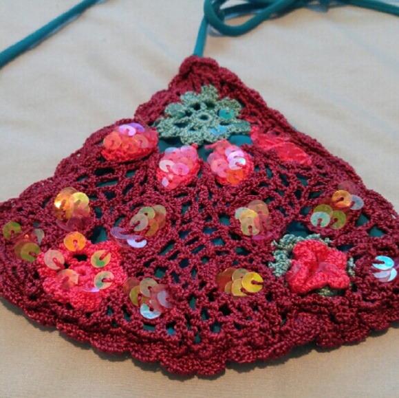 Victoria's Secret Sequin Crochet Bikini Top - Picture 3 of 4