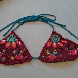 Victoria's Secret Sequin Crochet Bikini Top