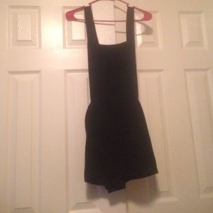 Black overall shorts