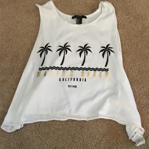 White forever 21 Malibu beach tee shirt