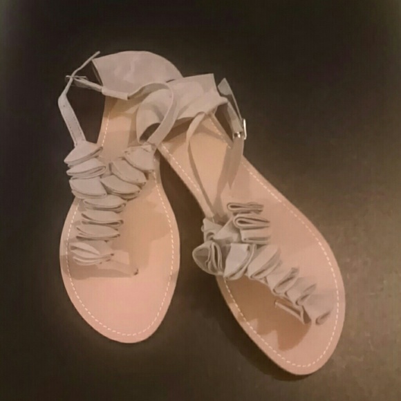 Taupe, suede sandals NWOT