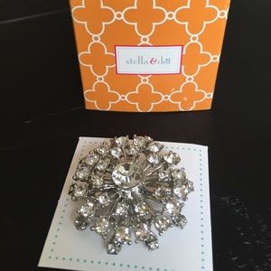 Vintage starburst brooch - silver