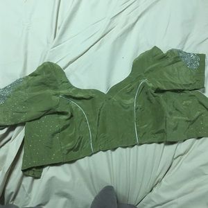 Green saree blouse