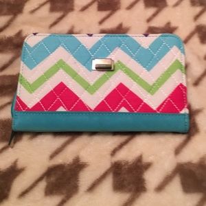 NWOT colorful chevron fabric wallet