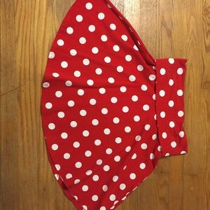 Red & white polka dotted skirt
