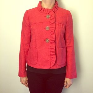 Strawberry Red Wool JCrew Jacket