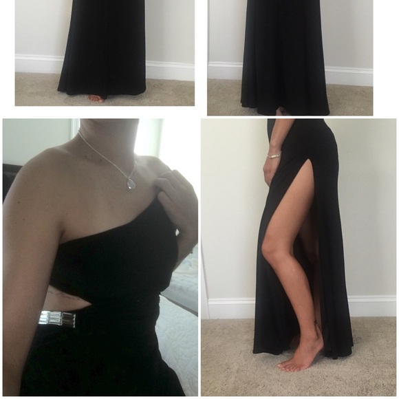 Black 100% polyester Ball/prom dress. - Picture 2 of 2