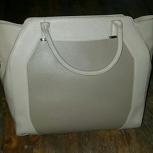 Large two-tone grey handbag