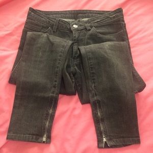 Ksubi Skinny Jeans Distressed Grey with ankle zips