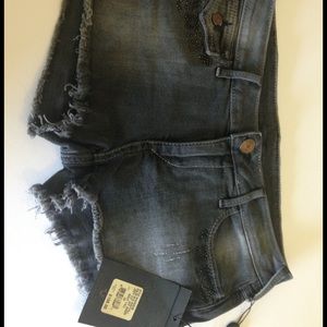 *SOLD* NWT True Religion shorts in black denim