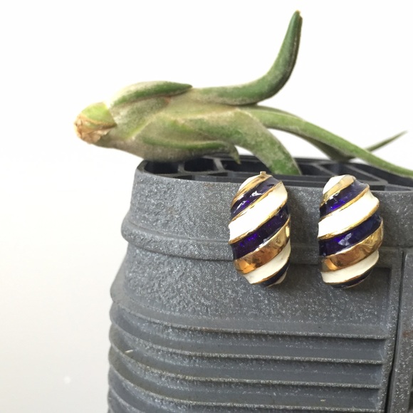 1960's Painted Enamel Clip-on earrings