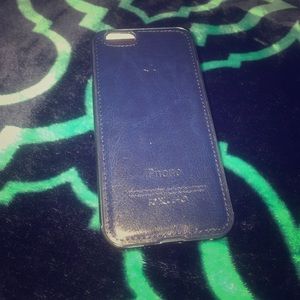 Blue leather and metal IPhone 6 case