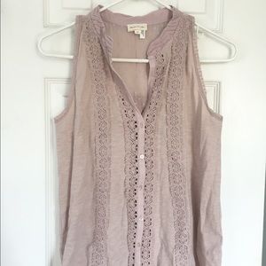 Anthropologie sleeveless button down top