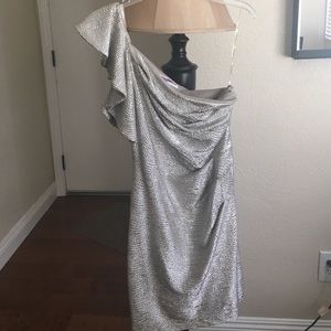 A cute fitted silver dress