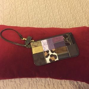 Unique Patchwork Coach Wristlet