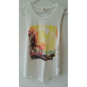 brand new white graphic tank