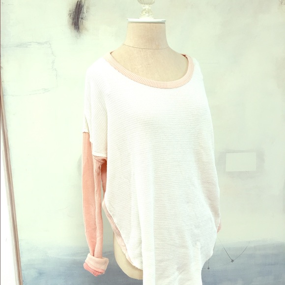 Free People - White and Pink Pullover