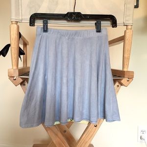 Light blue suede skater skirt