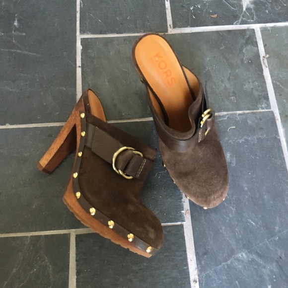 Michael Kors wooden clogs