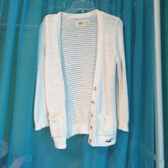 White Hollister cardigan sweater