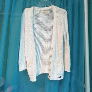 White Hollister cardigan sweater