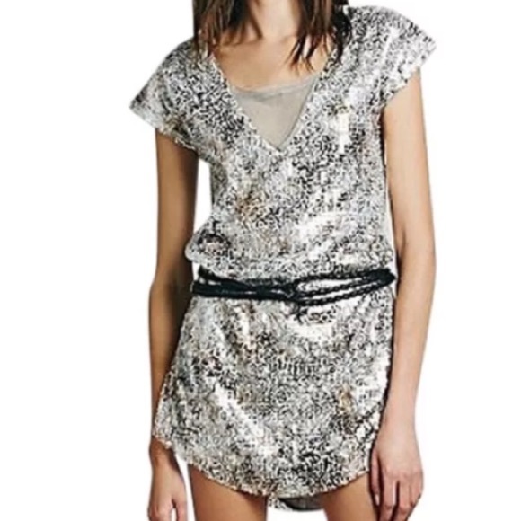 Free People Dresses - free people metallic dress boho shattered glass M Free People Dresses - free people metallic dress boho shattered glass M