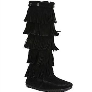 Minnetonka Tall Fringe Boots