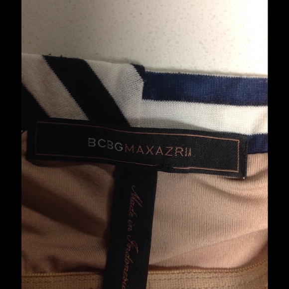 BCBG white and blue stripe strapless dress - Picture 4 of 4