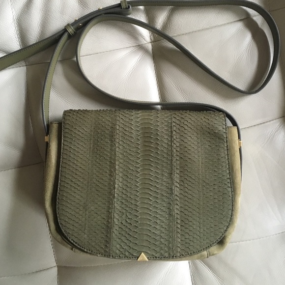 Brian Atwood genuine snakeskin and leather bag