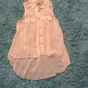 Eyelash couture cream blouse sz S