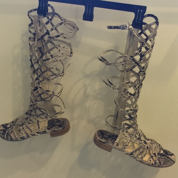Stewart Whitesman tall gladiator sandals