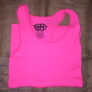 Bright Pink Nylon Ribbed Tank
