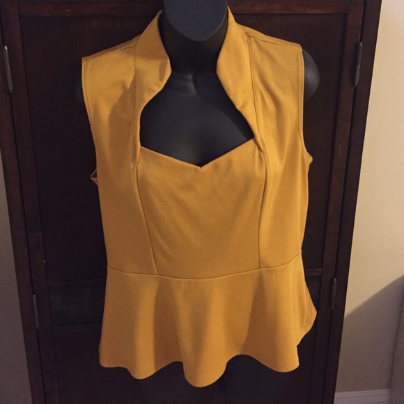 Mustard Peplum Top