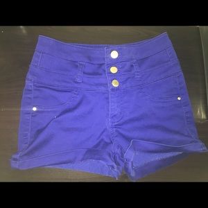 Navy blue high waisted shorts