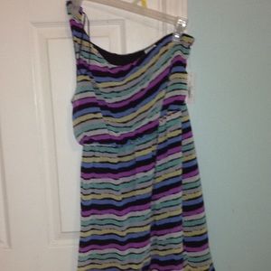 One strap colorful dress