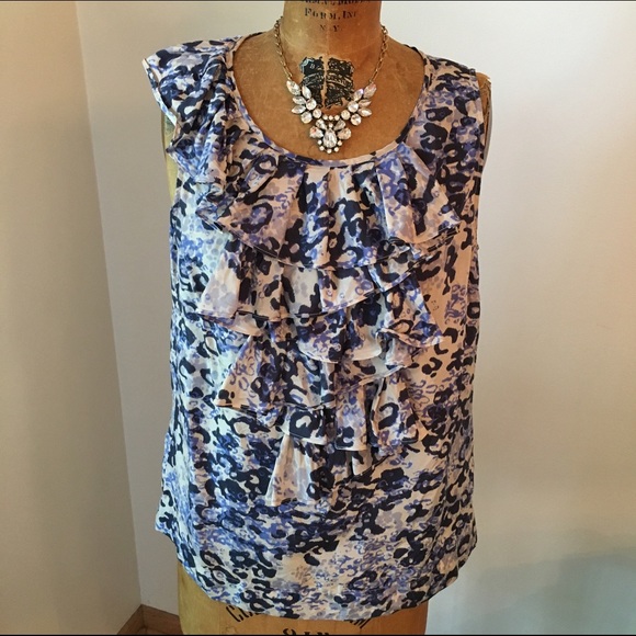 CAbi Floral Sleeveless Blouse