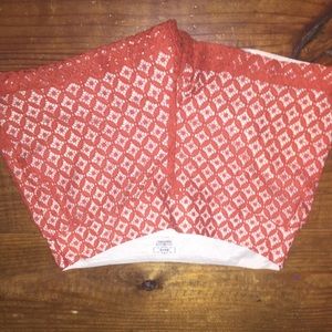 Orange lace shorts