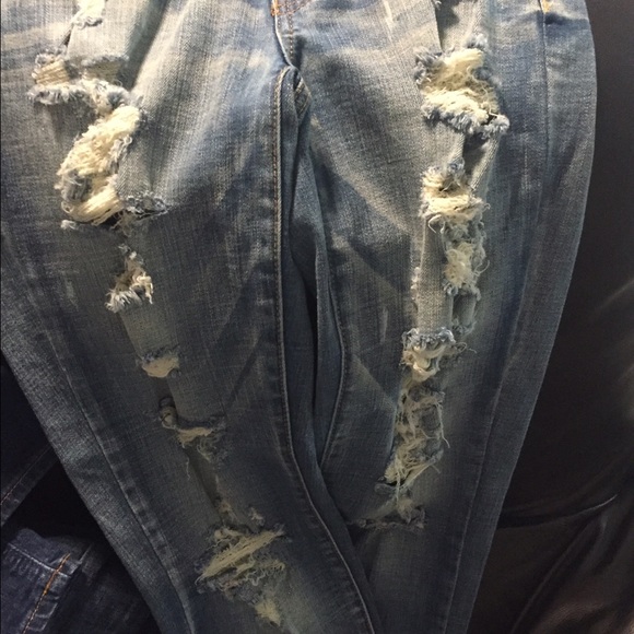 high waisted distressed skinny jean A&E