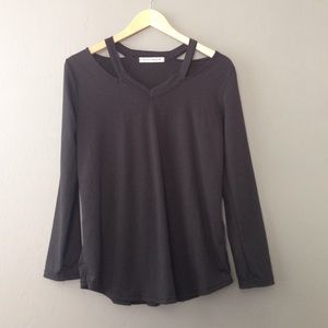 Peek-a-Boo Collar Long Sleeve