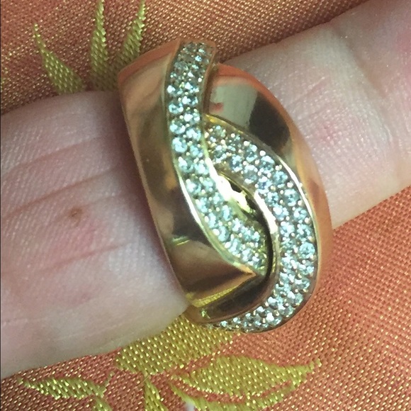 PRICE DROP πΉ Heavy 14K Rose/Yellow Gold Diamond Statement Ring - Picture 3 of 4