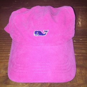 Hot pink corduroy vineyard vines cap