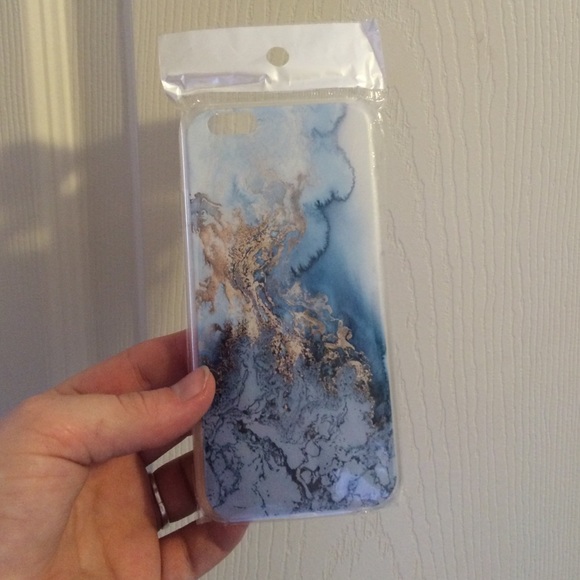 LAST ONE Gold / Blue marble print iPhone 6/6s case - Picture 4 of 4