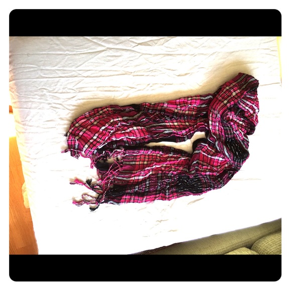 Hot pink & black scarf